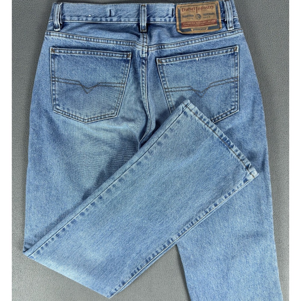Diesel Jeans Womens 30x32 Blue Fanker Bootcut Distressed Whiskered Y2K Denim